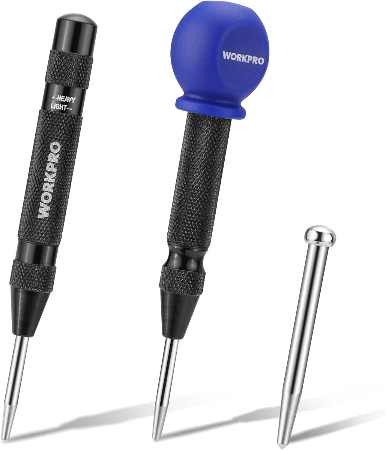 2PCS Automatic Center Punch with Extra Replacement Tip, Adjustable Spring Loaded, Metal Punch Tool for Wood, Metal, Plastic
2PCS Automatic Center Punch with Extra Replacement Tip, Adjustable Spring Loaded, Metal Punch Tool for Wood, Metal, Plastic