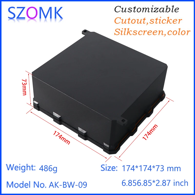 SZOMK AK-BW-09 174*174*73mm Factory Outdoor Black PC Flame Retardant Ip68 Waterproof Plastic Enclosures Box
SZOMK AK-BW-09 174*174*73mm Factory Outdoor Black PC Flame Retardant Ip68 Waterproof Plastic Enclosures Box