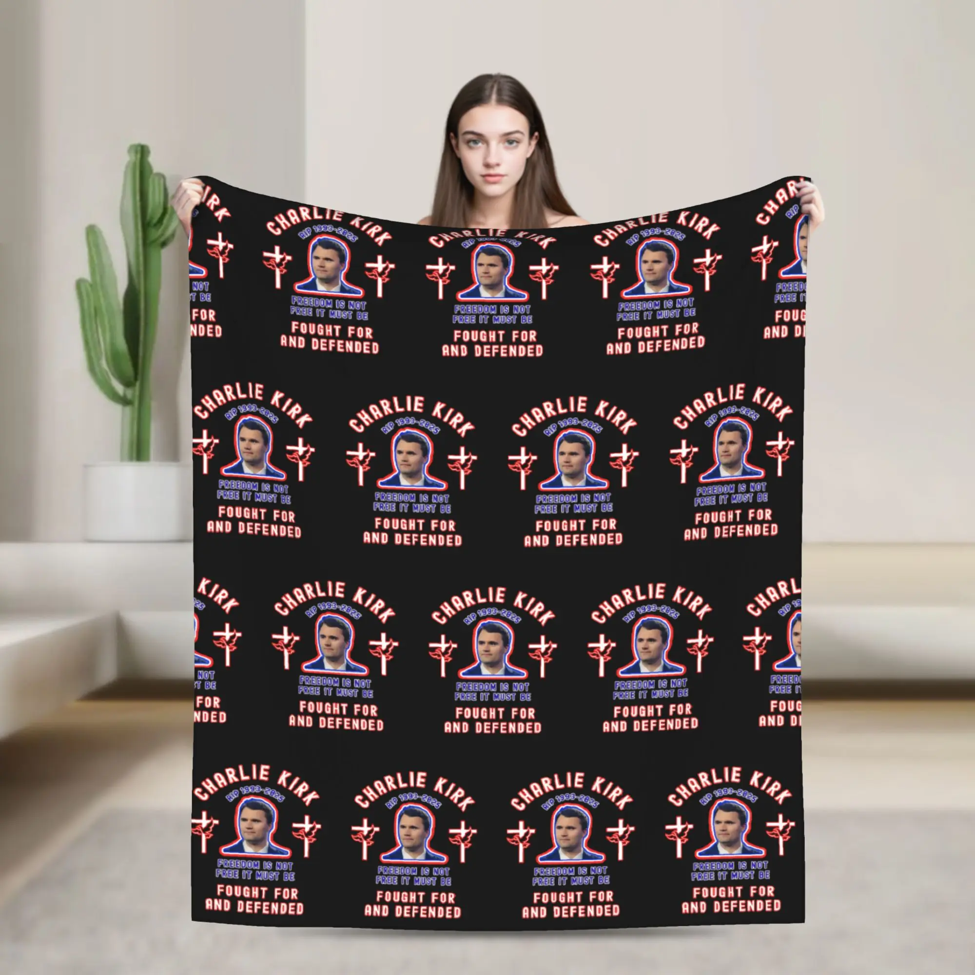 Charlie Kirk Fleece Blankets Creative Throw Blanket for Home Hotel Sofa 200x150cm Bedspreads
Charlie Kirk Fleece Blankets Creative Throw Blanket for Home Hotel Sofa 200x150cm Bedspreads