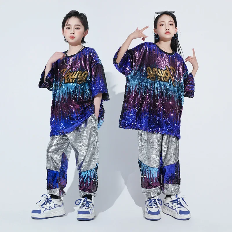 Boys Sequin Contrast T-shirt Hip Hop Joggers Girls Streetwear Kids Street Dance Shorts Clothes Sets Children Jazz Stage Costumes
Boys Sequin Contrast T-shirt Hip Hop Joggers Girls Streetwear Kids Street Dance Shorts Clothes Sets Children Jazz Stage Costumes
