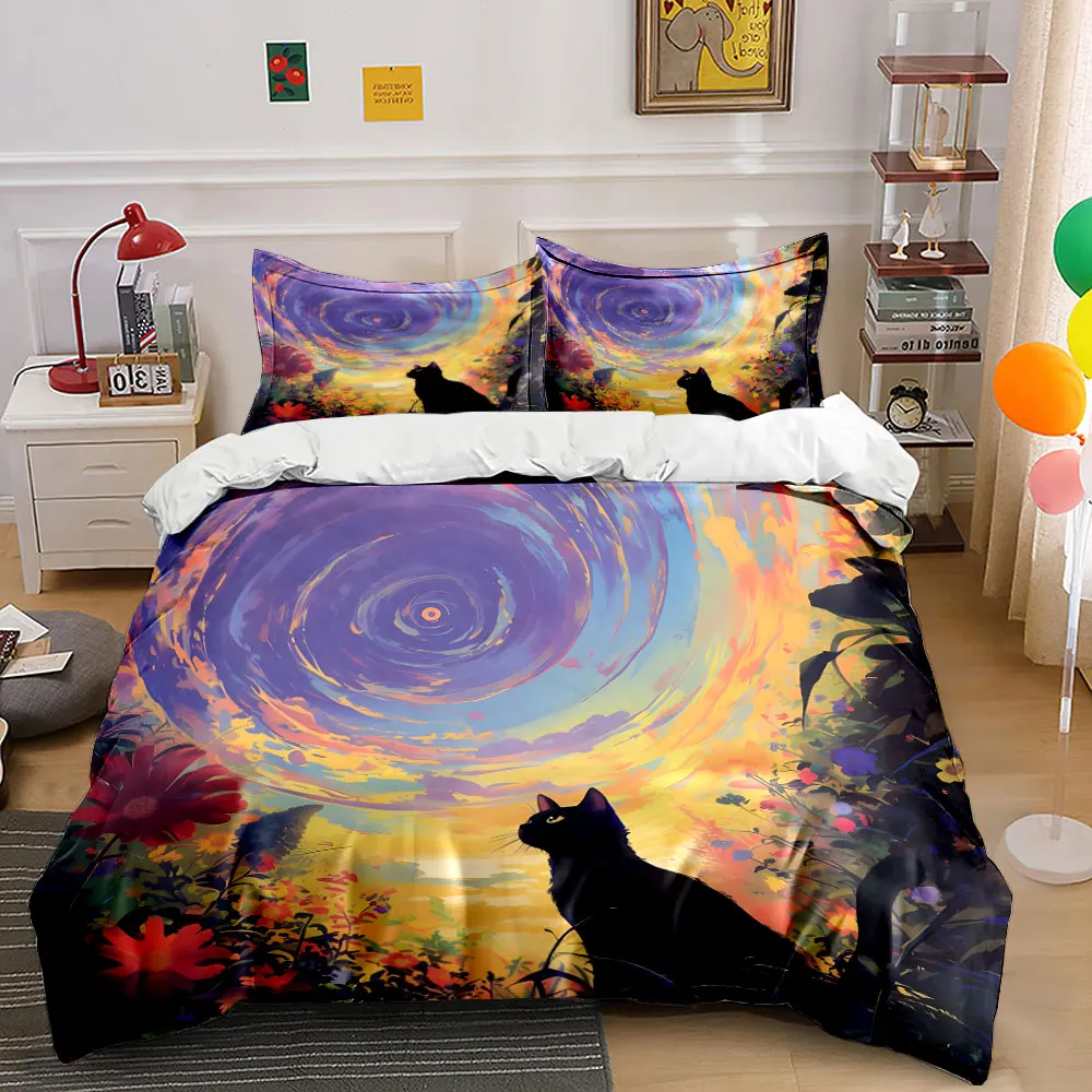 "Enchanting Cat-Inspired Nature Scene" Exquisite three-piece bedding set gift for kids and adults
"Enchanting Cat-Inspired Nature Scene" Exquisite three-piece bedding set gift for kids and adults