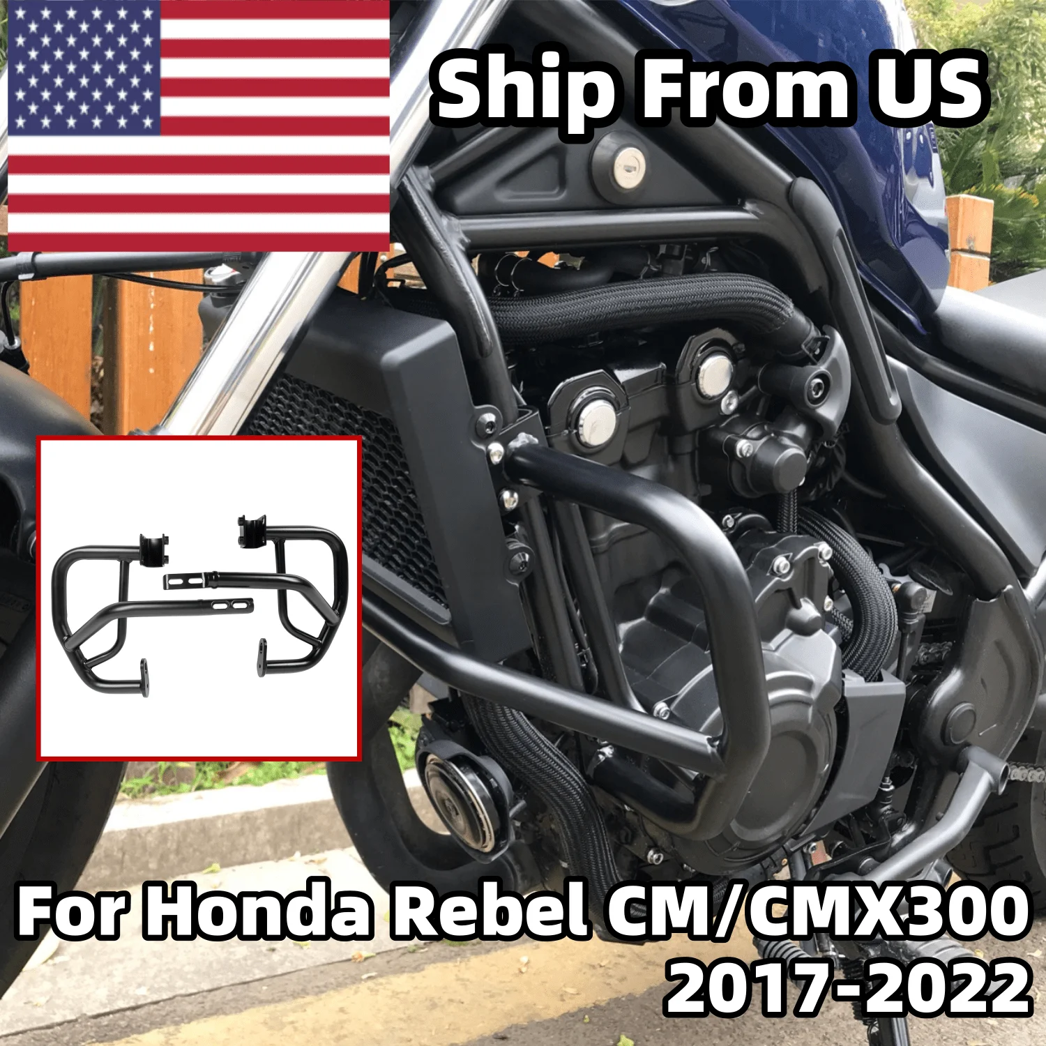 CMX CM 300 Rebel Engine Guard Crash Bar Bumper Frame Protector For Honda REBEL CMX300 CM300 2017-2024 Motorcycle Accessories
CMX CM 300 Rebel Engine Guard Crash Bar Bumper Frame Protector For Honda REBEL CMX300 CM300 2017-2024 Motorcycle Accessories