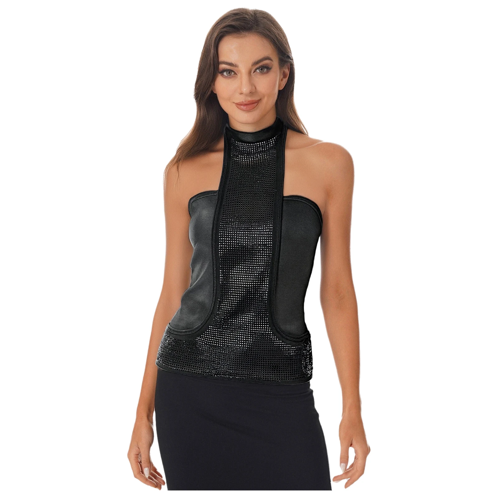 Women Fashion Halter Open Back Tank Tops Clubwear Raves Party Sleeveless Slim Blouse Chic Vest Tops for Club Night Outing
Women Fashion Halter Open Back Tank Tops Clubwear Raves Party Sleeveless Slim Blouse Chic Vest Tops for Club Night Outing