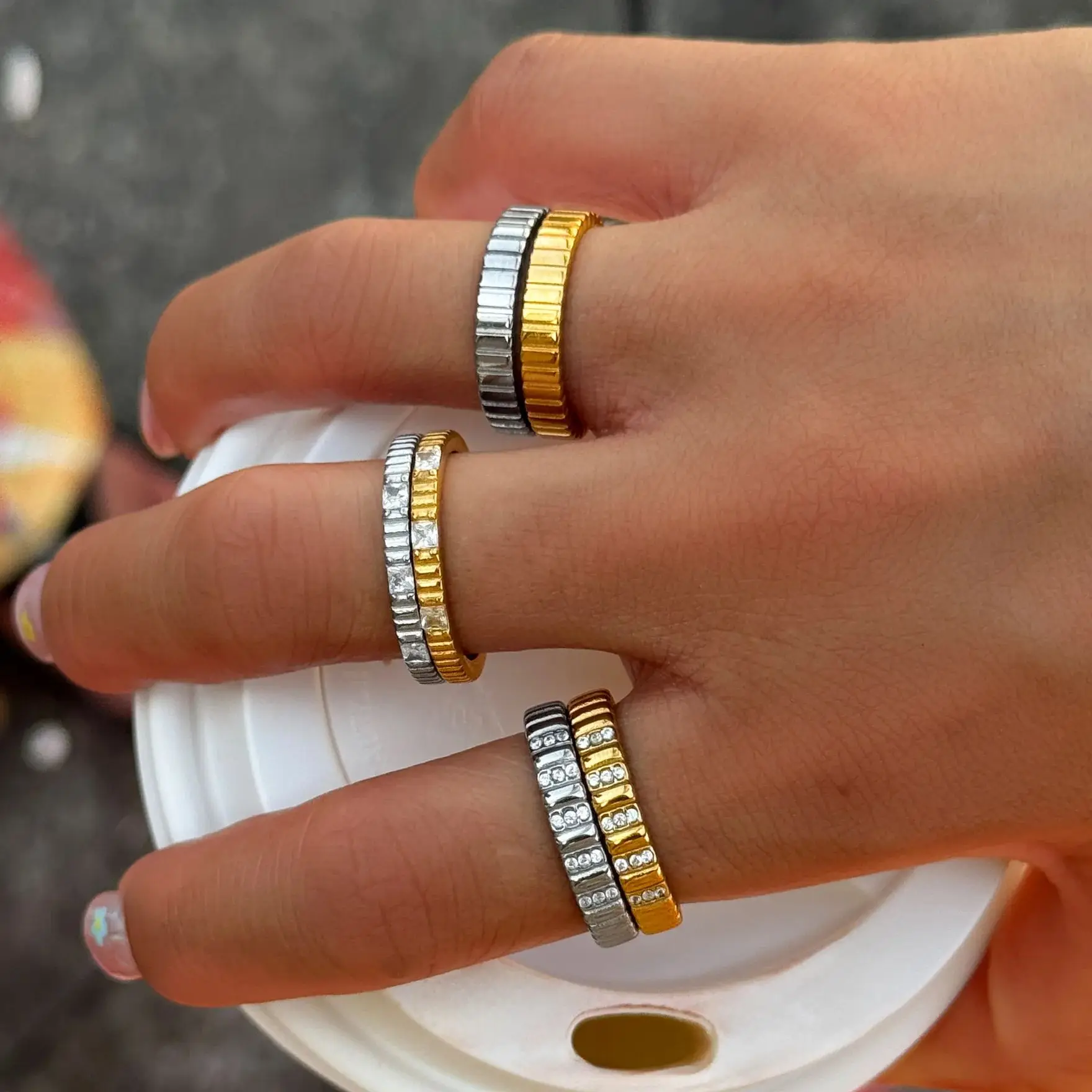Stainless Steel Cubic Zirconia Gear Finger Rings For Women Ladies Punk Waterproof Ring Jewelry Accessories Gifts
Stainless Steel Cubic Zirconia Gear Finger Rings For Women Ladies Punk Waterproof Ring Jewelry Accessories Gifts