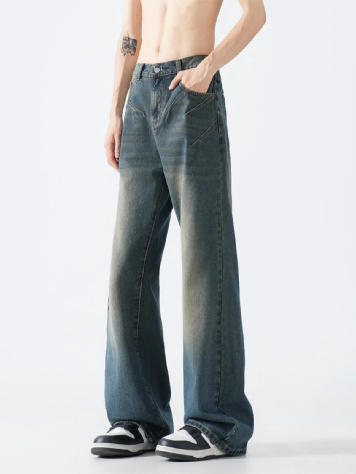 Мужские джинсы Retro Blue Knife, зауженные, прямые, в стиле CleanFit, в американском стиле High Street, расклешенные, молодежные, модные, длинные
Мужские джинсы Retro Blue Knife, зауженные, прямые, в стиле CleanFit, в американском стиле High Street, расклешенные, молодежные, модные, длинные