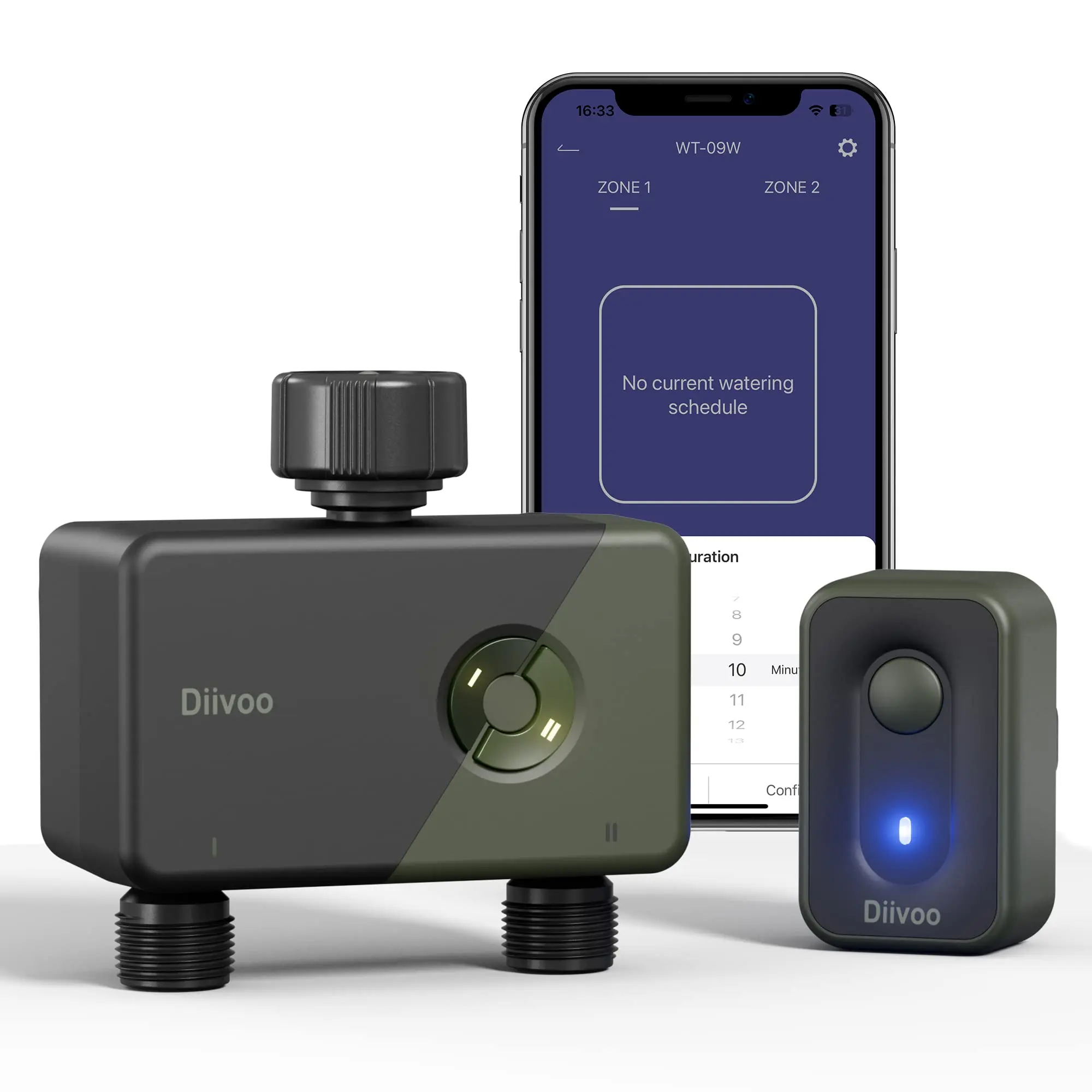 Diivoo WiFi Sprinkler Timer with Rain Delay, Remote Control Irrigation Timer Compatible with Alexa and Google for Garden/Yard
Diivoo WiFi Sprinkler Timer with Rain Delay, Remote Control Irrigation Timer Compatible with Alexa and Google for Garden/Yard
