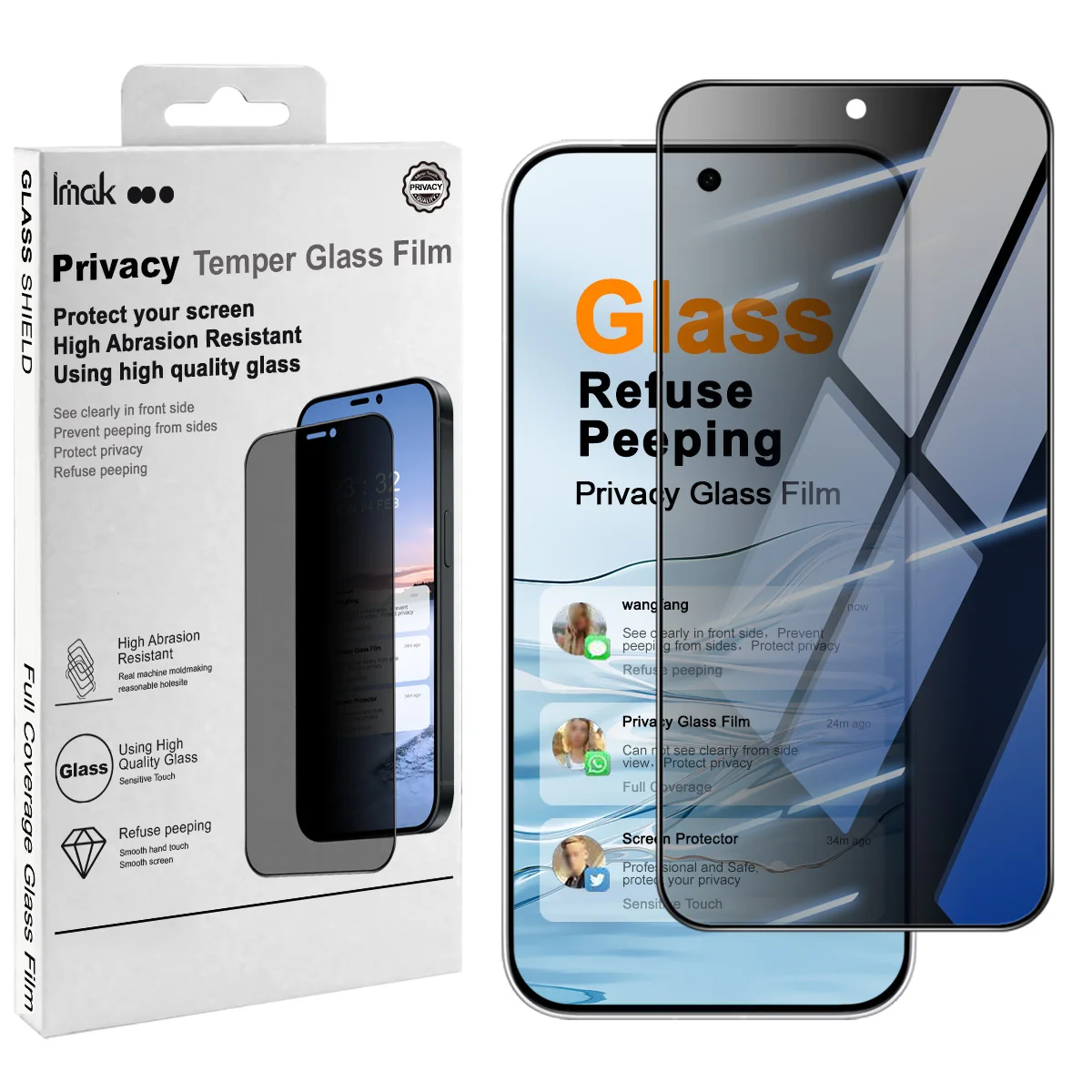 Tempered Glass for vivo S60 5G Vitality IMAK Privacy Screen Protector Film
Tempered Glass for vivo S60 5G Vitality IMAK Privacy Screen Protector Film