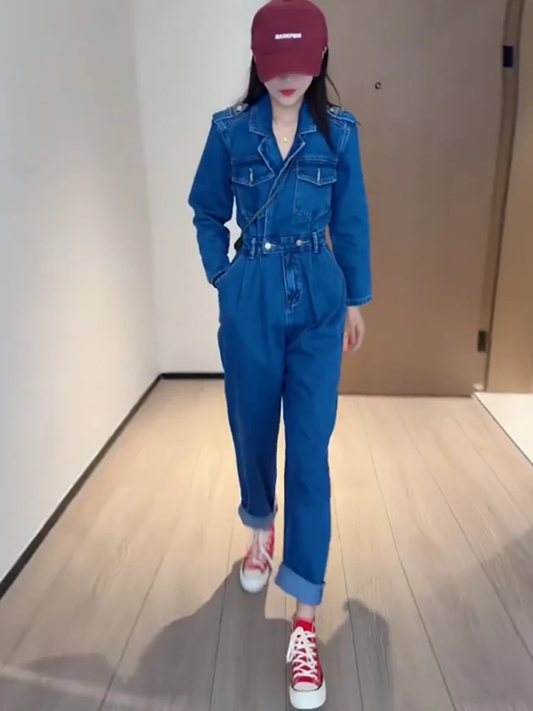 Retro Hong Kong Sle Denim Overalls Women's Autumn Faion High Waist Cotton Workwear Girl's Ele Long Straight Tube Pants
Retro Hong Kong Sle Denim Overalls Women's Autumn Faion High Waist Cotton Workwear Girl's Ele Long Straight Tube Pants