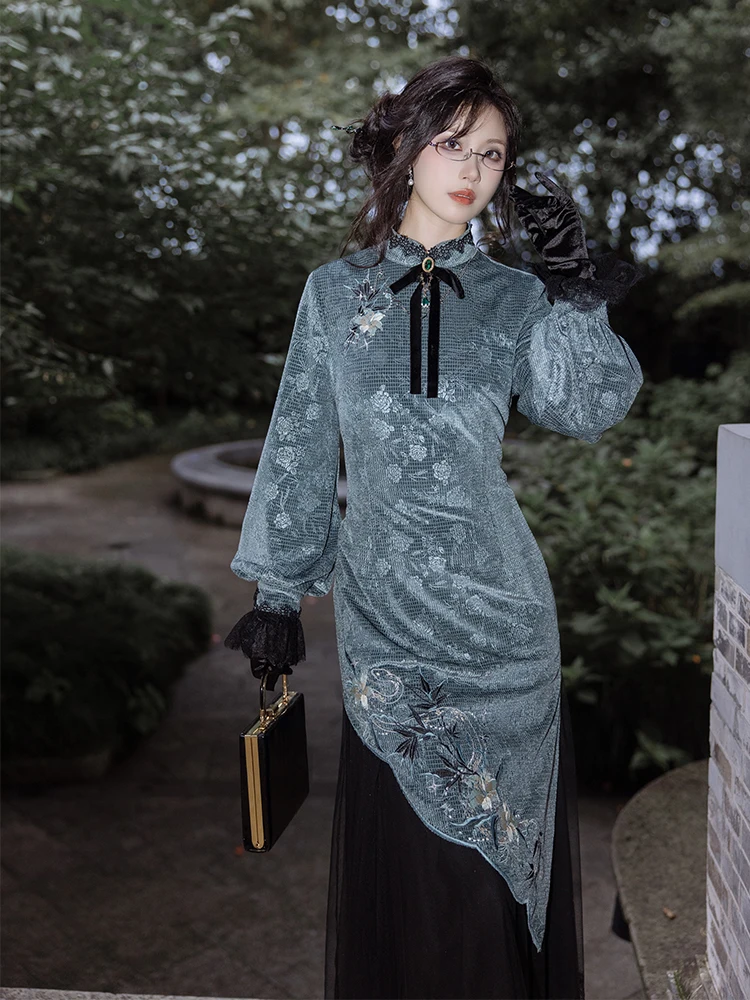 Chuan Dai iguang Yu Jing Zi Embroidered Lantern Sve Hemmed Dr Chinese Sle Long Qipao Women Ele Faionable
Chuan Dai iguang Yu Jing Zi Embroidered Lantern Sve Hemmed Dr Chinese Sle Long Qipao Women Ele Faionable