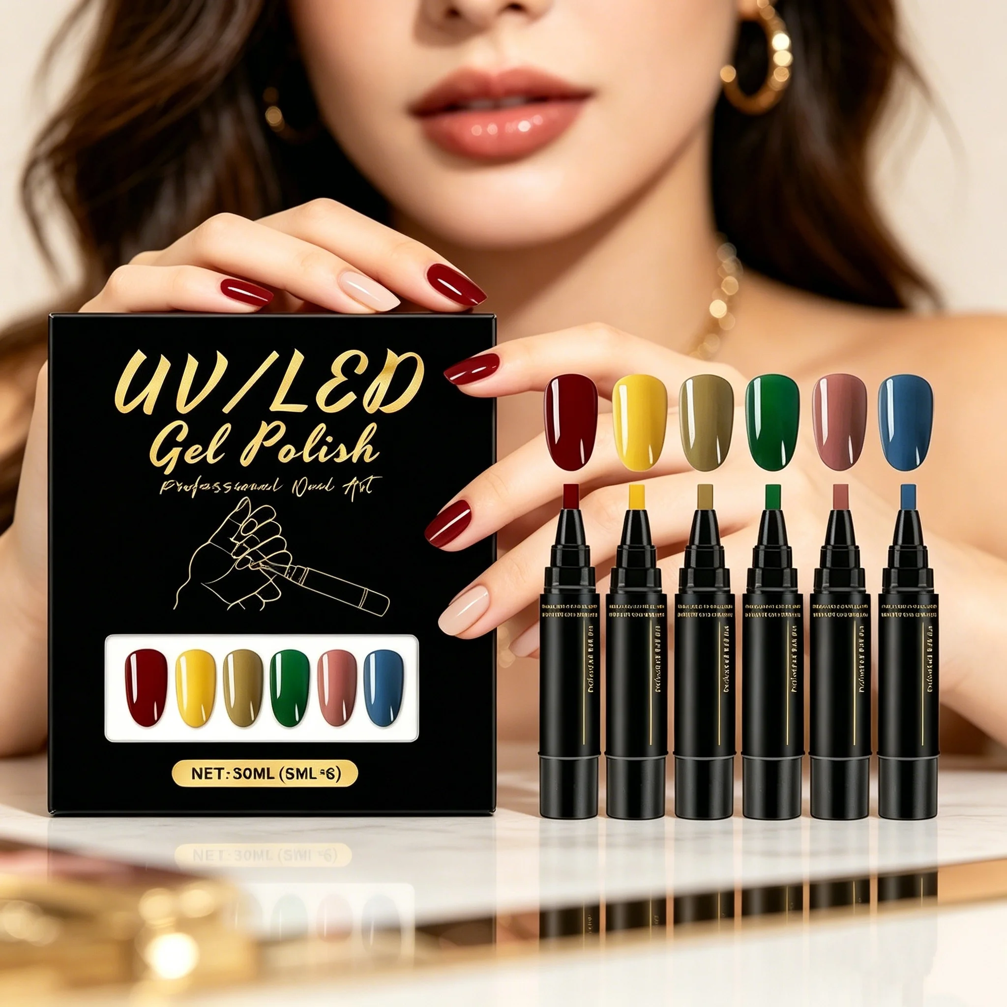 6 Colourful Nail Gel Pen Set Nail Marker Design Quick-Drying Football Match Party Halloween Waterproof Painting Liner Pens Kits
6 Colourful Nail Gel Pen Set Nail Marker Design Quick-Drying Football Match Party Halloween Waterproof Painting Liner Pens Kits