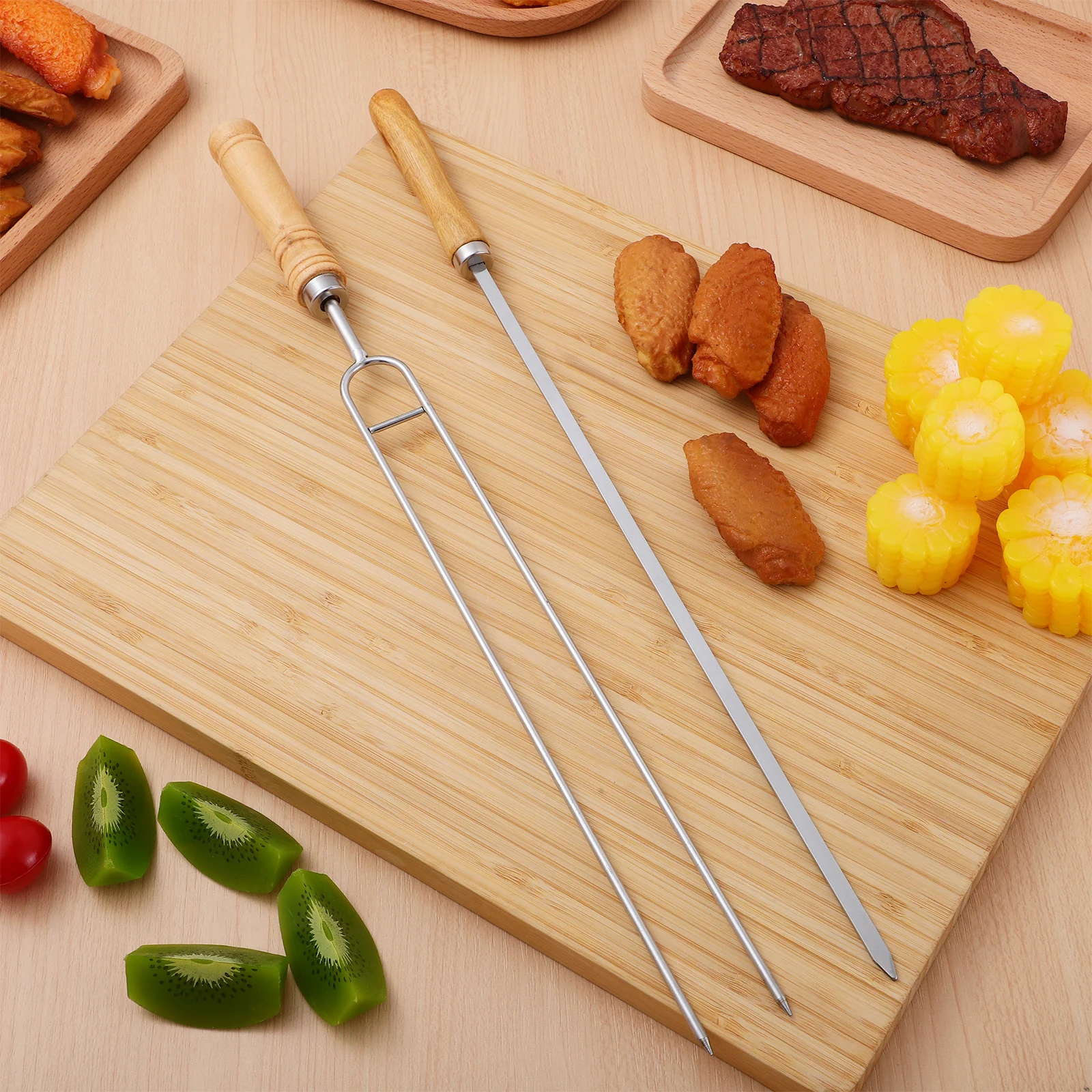 8 Pcs Barbecue Fork Skewer Grill Kabob Skewers Sticks Grilling Stainless Steel Flat
8 Pcs Barbecue Fork Skewer Grill Kabob Skewers Sticks Grilling Stainless Steel Flat