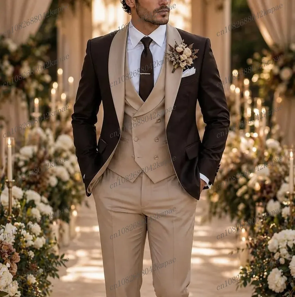 New Black And Beige Formal Men Suit Groom Groomsman Wedding Party Prom Business Male Tuxedos 3 Piece Set Blazer Vest Pants
New Black And Beige Formal Men Suit Groom Groomsman Wedding Party Prom Business Male Tuxedos 3 Piece Set Blazer Vest Pants