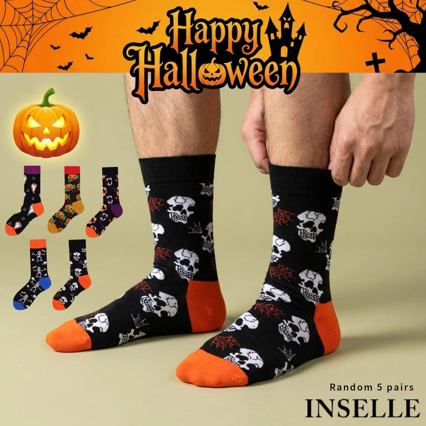 Funny Halloween Themed Crew Socks, Pumpkin Ghost Skull Print Novelty Socks, Holiday Party Cosplay Casual Socks for Men Women
Funny Halloween Themed Crew Socks, Pumpkin Ghost Skull Print Novelty Socks, Holiday Party Cosplay Casual Socks for Men Women