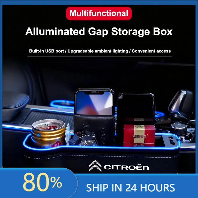 Car Stickers Car Seat Gap Storage Box With LED Light ABS Interior Organizer For Citroen C4 C3 C5 C5X E-C4 X E-C3 C-Elysee Berlin
Car Stickers Car Seat Gap Storage Box With LED Light ABS Interior Organizer For Citroen C4 C3 C5 C5X E-C4 X E-C3 C-Elysee Berlin