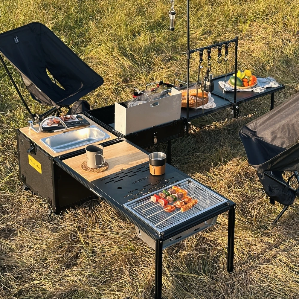 Camping Standard Edition Aluminum Folding Portable Picnic Table Multi-Functional Outdoor Mobile Kitchen Box Go Together
Camping Standard Edition Aluminum Folding Portable Picnic Table Multi-Functional Outdoor Mobile Kitchen Box Go Together