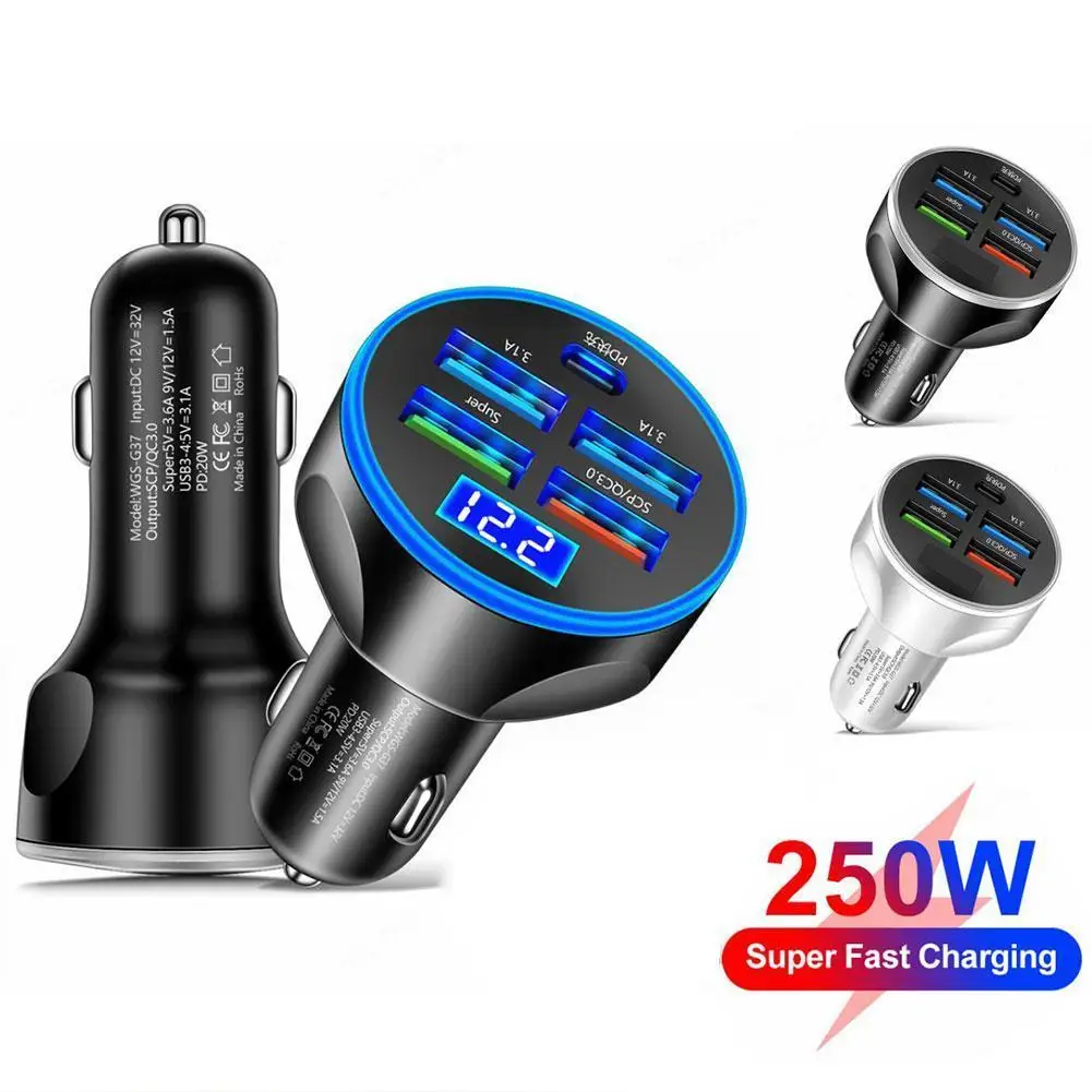 5in1 4 Port USB Car Charger Type C PD 250W Fast Charging Adapter For Huawei For OPPO For IPhone 14 Pro Max 13 12 Car Usb Ch X5V3
5in1 4 Port USB Car Charger Type C PD 250W Fast Charging Adapter For Huawei For OPPO For IPhone 14 Pro Max 13 12 Car Usb Ch X5V3