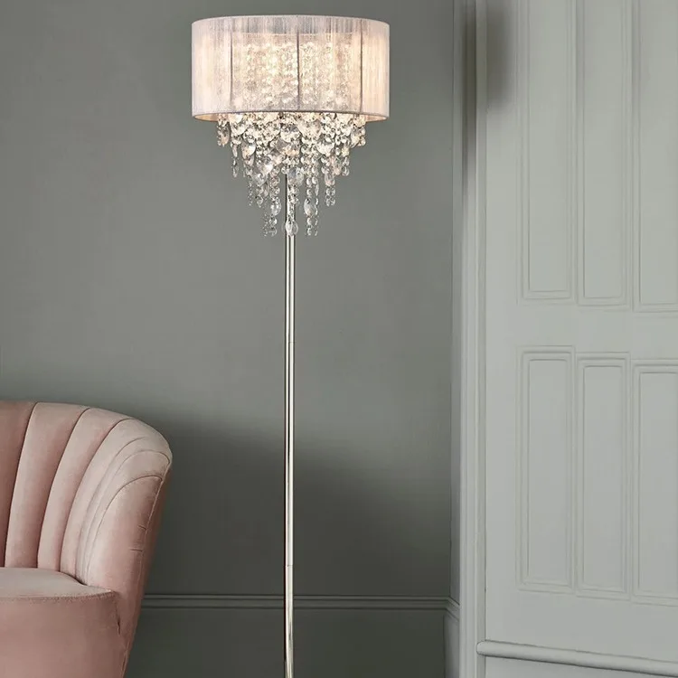 Modern simple crystal floor lamp master bedroom simple European and American French living room sofa
Modern simple crystal floor lamp master bedroom simple European and American French living room sofa
