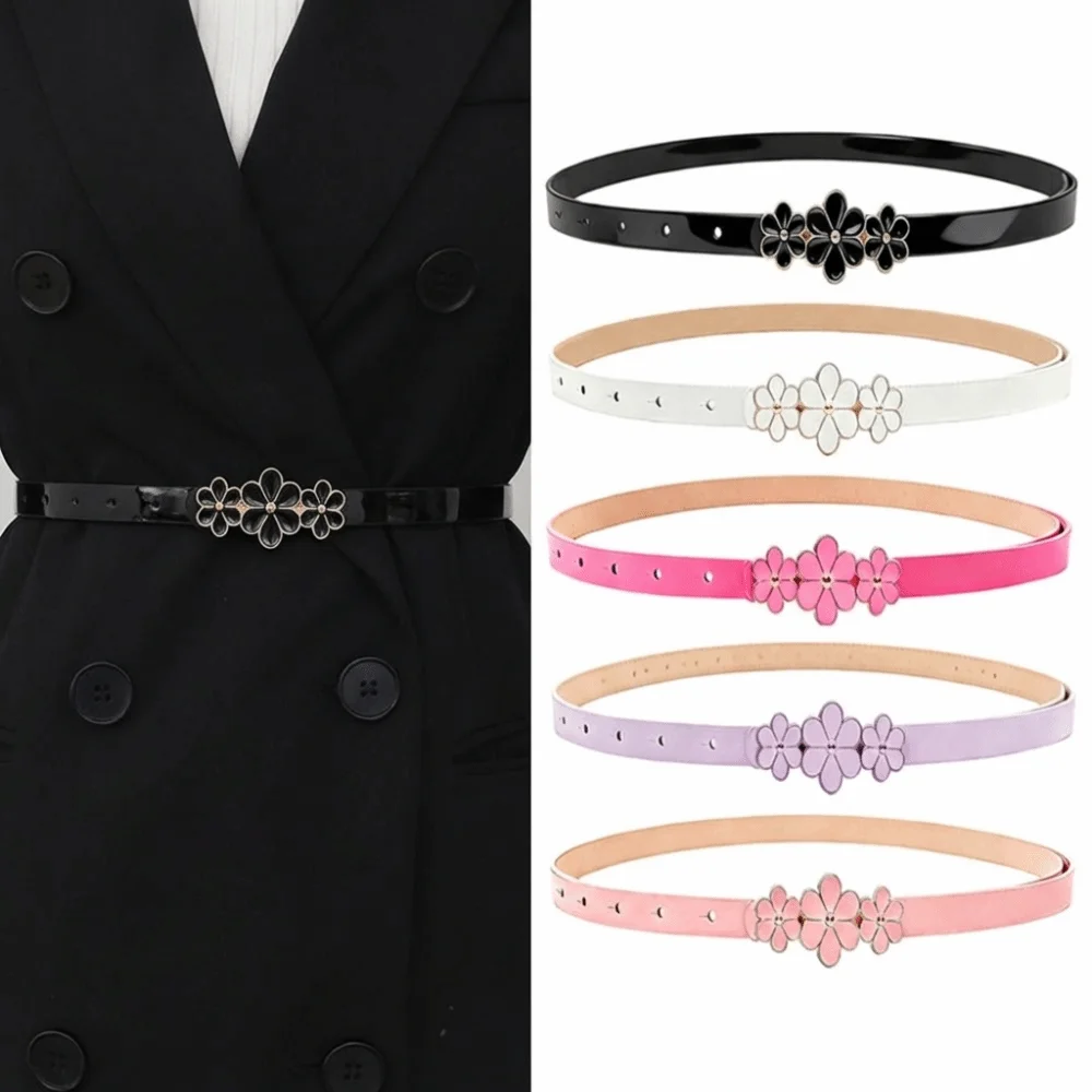 Trendy Adjustable Flower Buckle Thin Leather Belt Comfortable Simple Women's Jeans Belt Sturdy Casual Belt Clothing Accessories
Trendy Adjustable Flower Buckle Thin Leather Belt Comfortable Simple Women's Jeans Belt Sturdy Casual Belt Clothing Accessories