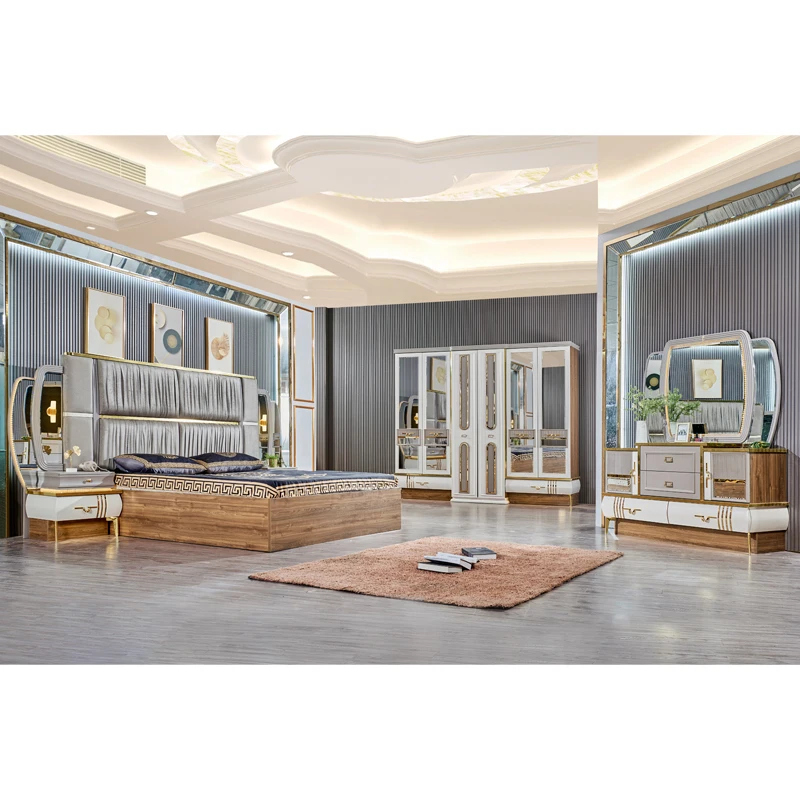 &Classic Royal Style Wooden Frame Full Set Queen Upholstered Bed Modern Luxury King Size Home Furniture Bedroom Sets
&Classic Royal Style Wooden Frame Full Set Queen Upholstered Bed Modern Luxury King Size Home Furniture Bedroom Sets