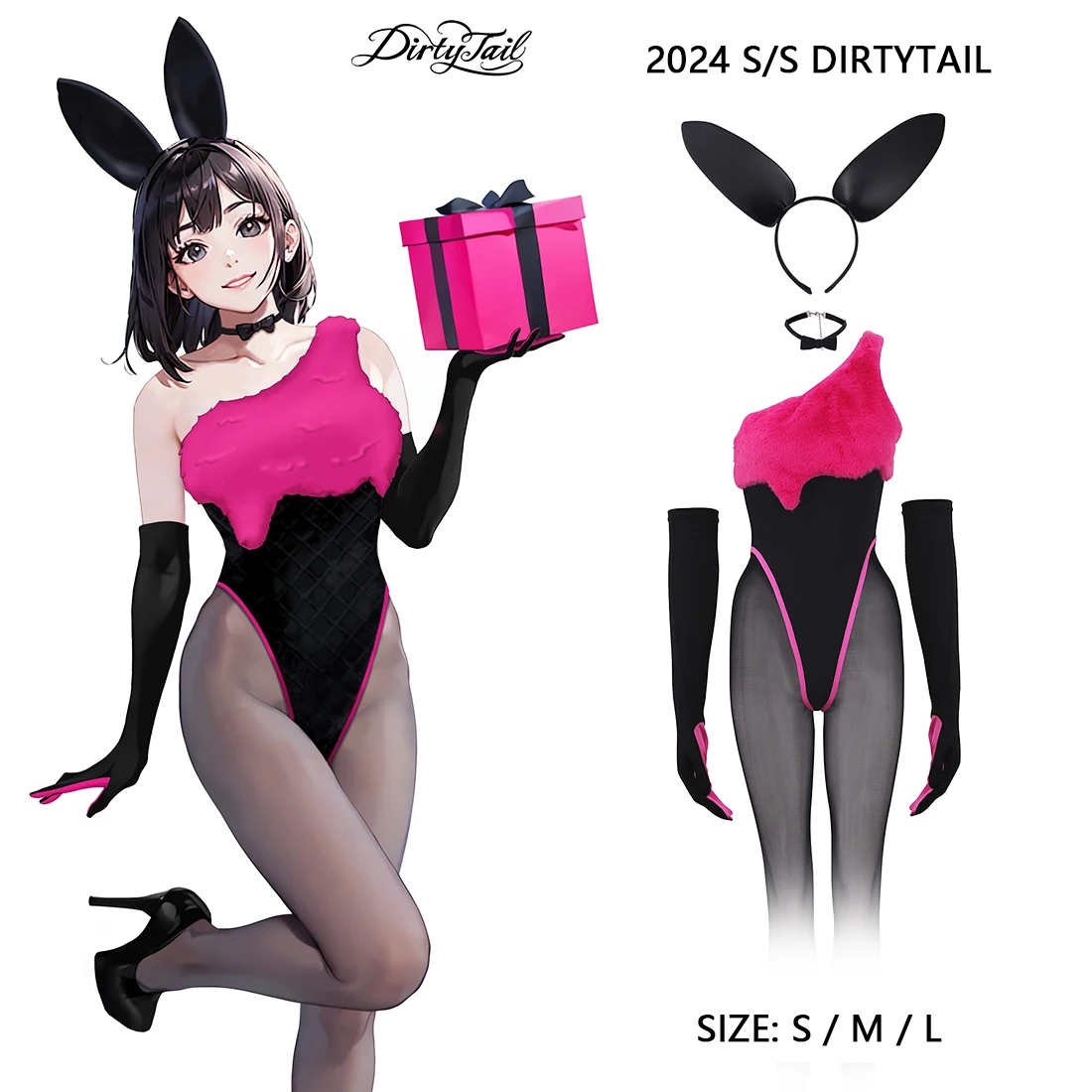 Strawberry Ice Cream Bunny Girl Cosplay Black Pink Bunny Suit Fur Christmas Dress for Women Rabbit Jumpsuit with Silk Stockings
Strawberry Ice Cream Bunny Girl Cosplay Black Pink Bunny Suit Fur Christmas Dress for Women Rabbit Jumpsuit with Silk Stockings