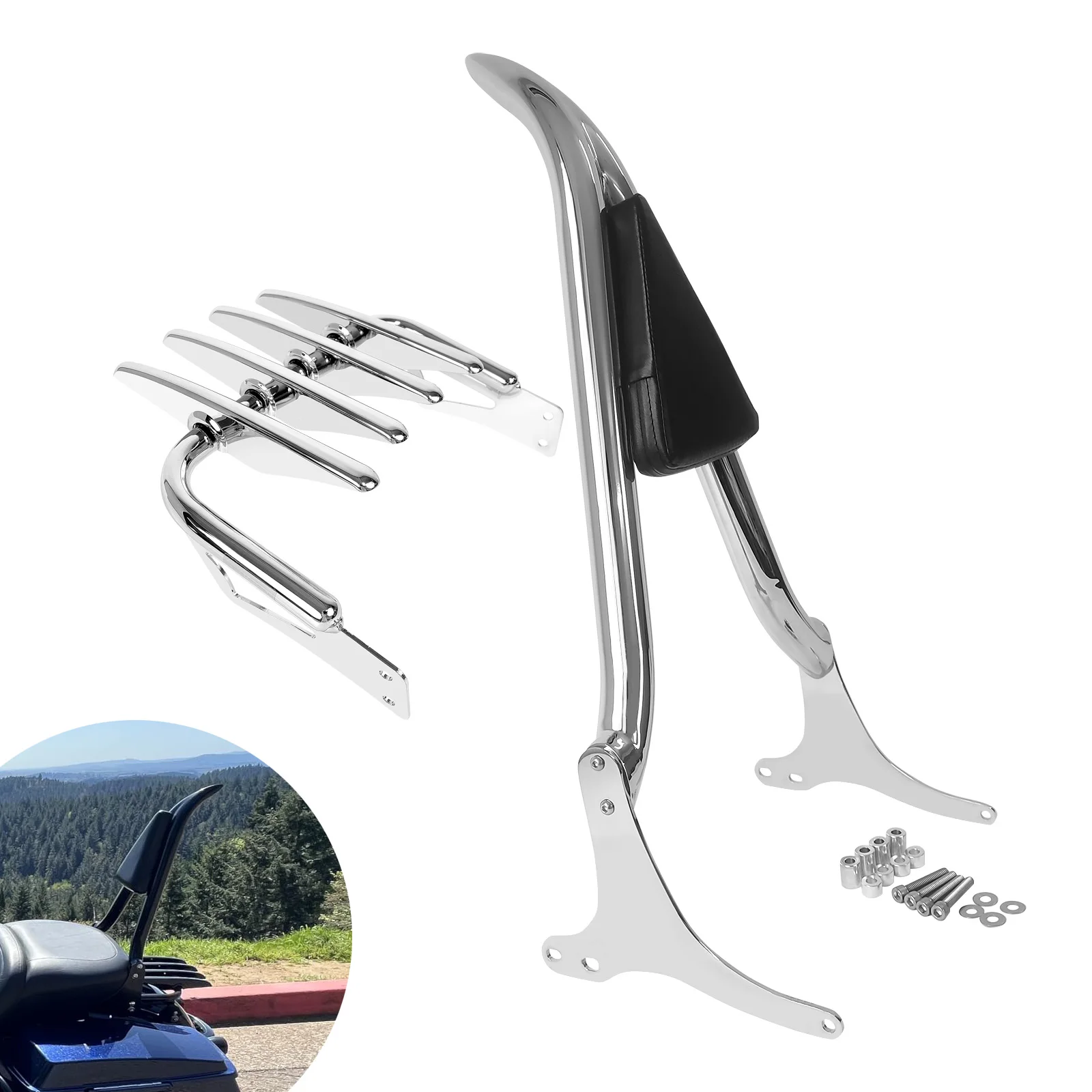 For Harley Touring 97-08 Road King Electra Glide Street Glide Detachable Motorcycle Rear Backrest Sissy Bar With Luggage Rack
For Harley Touring 97-08 Road King Electra Glide Street Glide Detachable Motorcycle Rear Backrest Sissy Bar With Luggage Rack