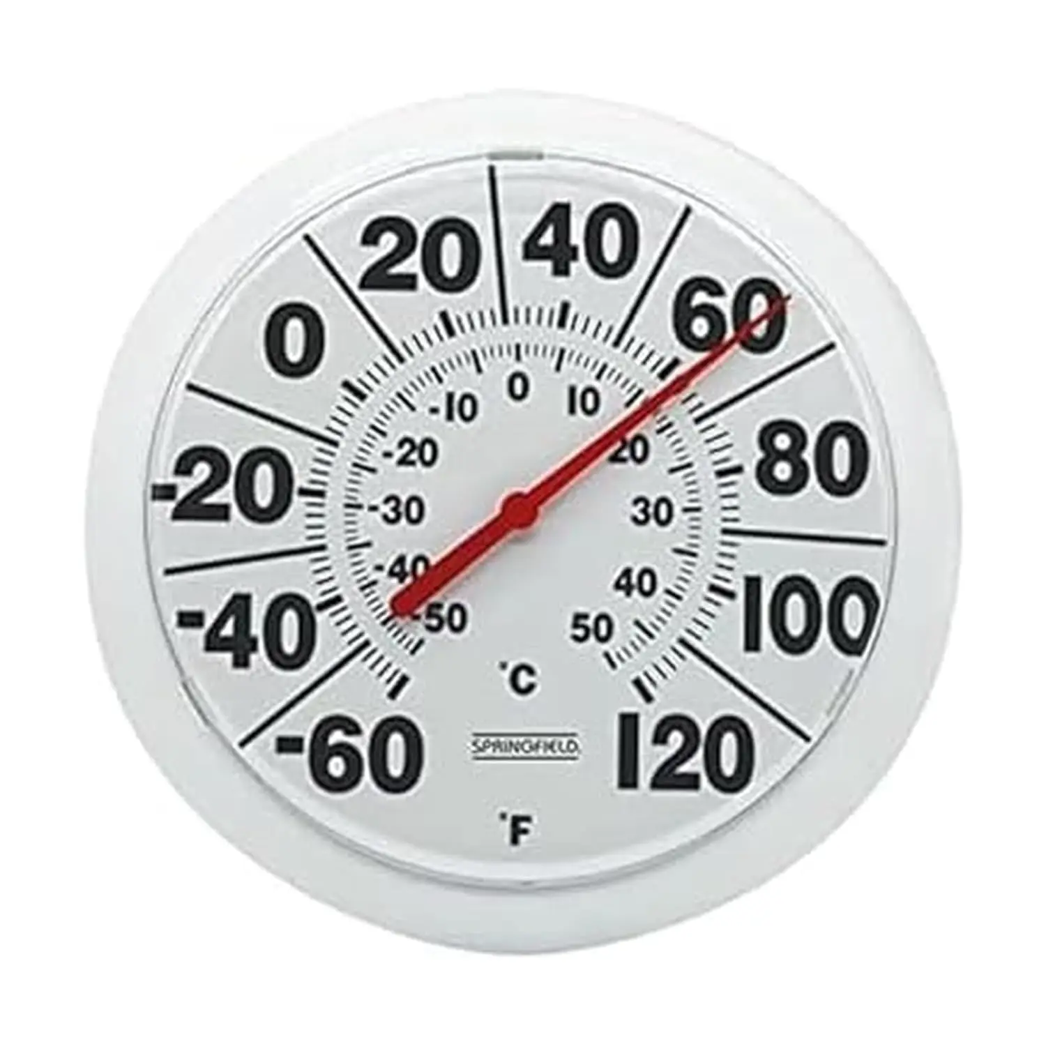 8-Inch Indoor Outdoor Thermometer, Large Easy-to-Read Numbers, -60°F to 120°F, White
8-Inch Indoor Outdoor Thermometer, Large Easy-to-Read Numbers, -60°F to 120°F, White