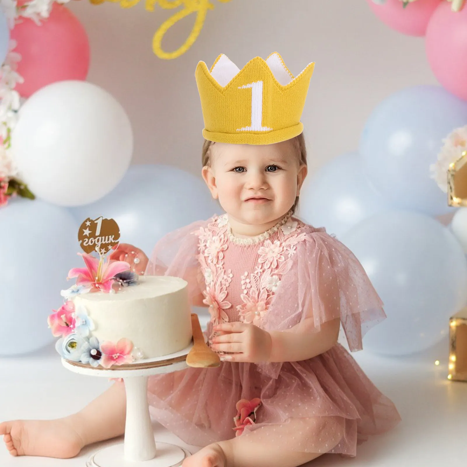 Knitted Baby Crown Cap Yellow First Birthday Hat for 1 Year Old Infant Gentle on Skin Comfortable Pull on Birthday Crown Toddler
Knitted Baby Crown Cap Yellow First Birthday Hat for 1 Year Old Infant Gentle on Skin Comfortable Pull on Birthday Crown Toddler