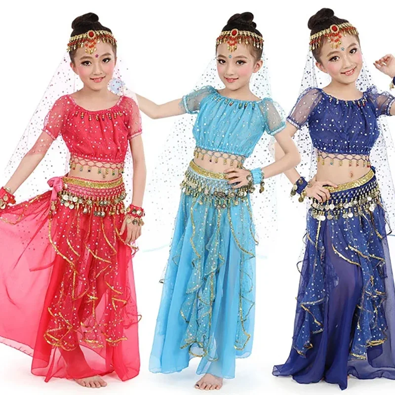 Kids Sari India Shiny Belly Dance Set Girls Arabian Bollywood Costume Stage Performance Top Skirt Halloween Cosplay Dress Up
Kids Sari India Shiny Belly Dance Set Girls Arabian Bollywood Costume Stage Performance Top Skirt Halloween Cosplay Dress Up