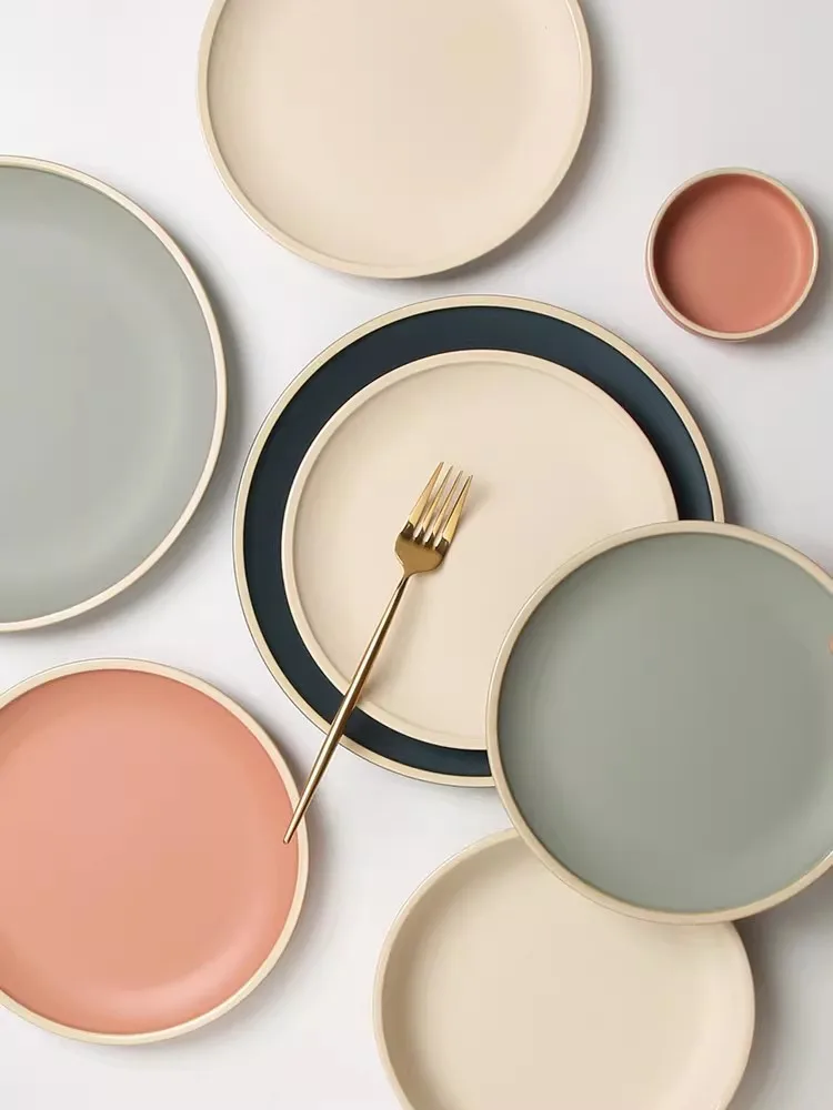 Ceramic Pasta Plate Golden Steak Plate American Dessert Dish Family Western-style Food Dish Steak Dish
Ceramic Pasta Plate Golden Steak Plate American Dessert Dish Family Western-style Food Dish Steak Dish