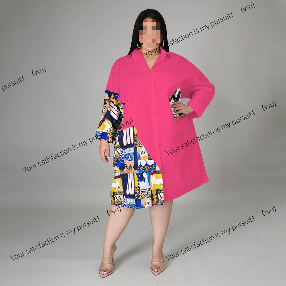 ZOCI-Женское платье-рубашка большого размера, свободное летнее платье с принтом, пригородное платье 
ZOCI-Женское платье-рубашка большого размера, свободное летнее платье с принтом, пригородное платье