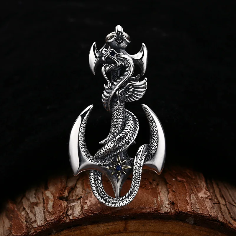 European and American personalized Gothic flying snake boat anchor 925 sterling silver necklace pendant retro fashion jewelry
European and American personalized Gothic flying snake boat anchor 925 sterling silver necklace pendant retro fashion jewelry