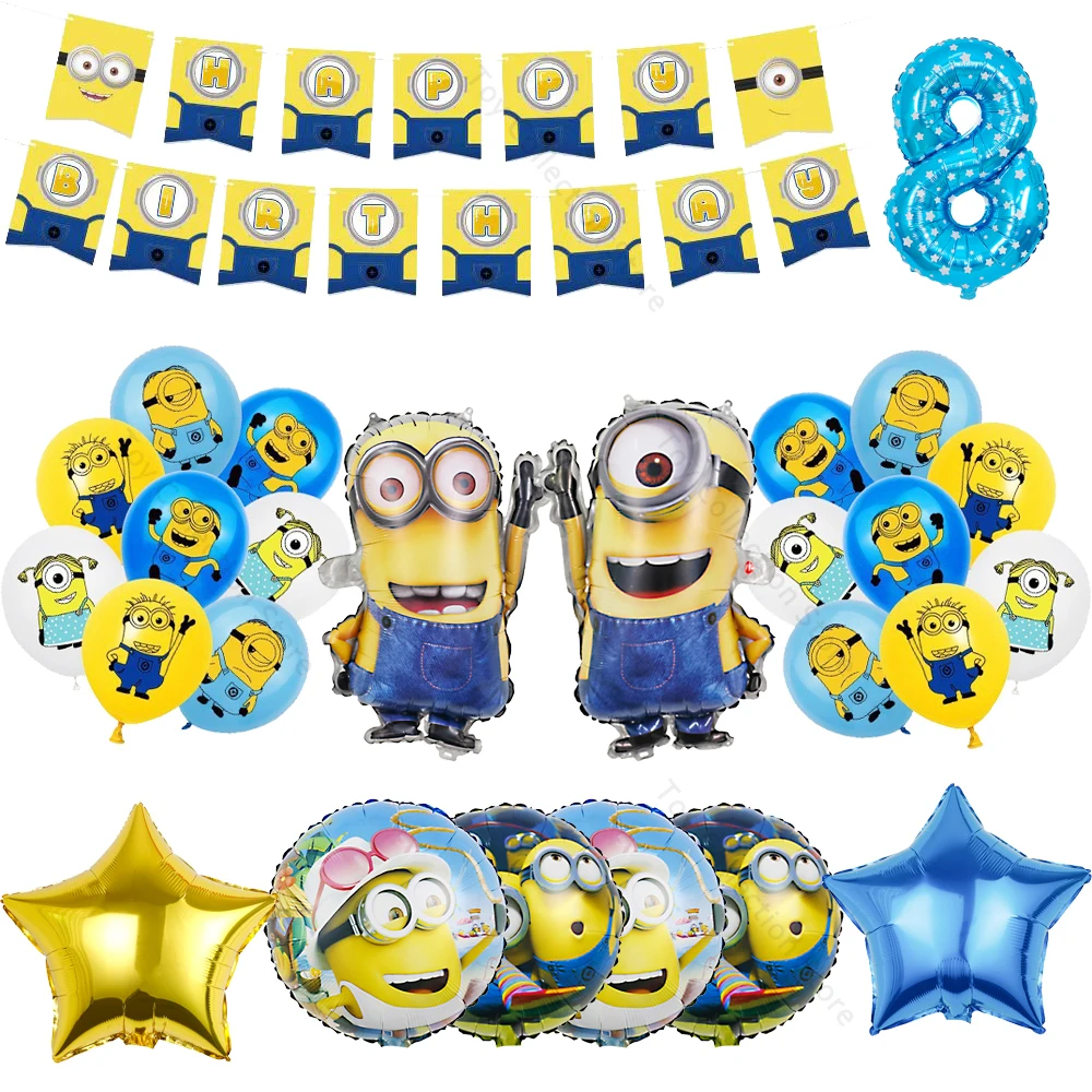 Minions Foil Latex Ballon Flag Banner Tableware Party Supplies Toy Gifts Inflate Helium Globos Wedding Birthday Party Decoration
Minions Foil Latex Ballon Flag Banner Tableware Party Supplies Toy Gifts Inflate Helium Globos Wedding Birthday Party Decoration