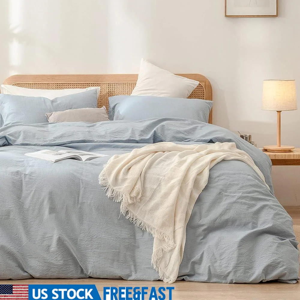 100% Cotton Duvet Cover Set Soft Comfortable Lightweight Chic 3 Piece Bedding Set with Hidden Zipper and Interior Ties
100% Cotton Duvet Cover Set Soft Comfortable Lightweight Chic 3 Piece Bedding Set with Hidden Zipper and Interior Ties