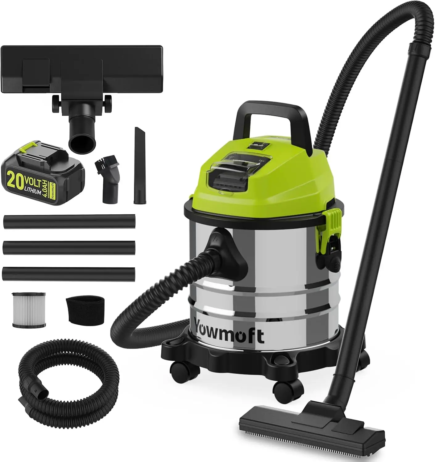 4 Gallon Cordless Shop Vac, Cordless Shop Vacuum Wet and Dry with 16 Kpa Strong Suction & Blower, Portable Shop Vacuum
4 Gallon Cordless Shop Vac, Cordless Shop Vacuum Wet and Dry with 16 Kpa Strong Suction & Blower, Portable Shop Vacuum