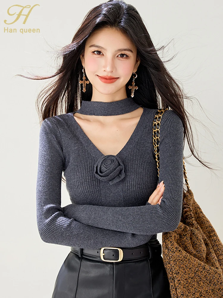 H Han Queen Simple Autumn Winter Pullovers Sweaters Elegant Long Sleeve Womens Korean Loose Casual Vintage Knitwear Office Tops
H Han Queen Simple Autumn Winter Pullovers Sweaters Elegant Long Sleeve Womens Korean Loose Casual Vintage Knitwear Office Tops