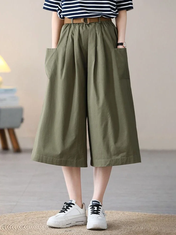 Cotton and Linen Loose Calf-Length Pants Leisure Simple Comfort Breathable Pantskirt Elastic Waist Straight-leg Wide-leg Pants
Cotton and Linen Loose Calf-Length Pants Leisure Simple Comfort Breathable Pantskirt Elastic Waist Straight-leg Wide-leg Pants