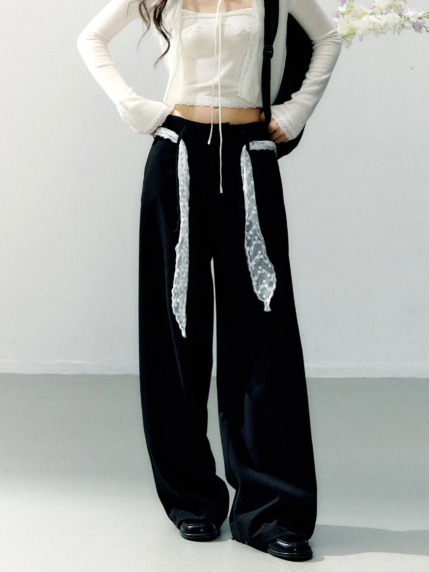 7iftin Original Design Bla Lace Belted Trousers Women's Spring New Straight Leg Casual Pants Dra ape Casual Pants
7iftin Original Design Bla Lace Belted Trousers Women's Spring New Straight Leg Casual Pants Dra ape Casual Pants