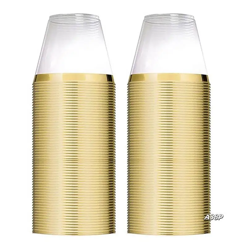 4X Golden Plastic Cups 9 Oz Disposable Cup Plastic Wine Glass Party Cups Transparent Plastic Cup For Parties
4X Golden Plastic Cups 9 Oz Disposable Cup Plastic Wine Glass Party Cups Transparent Plastic Cup For Parties