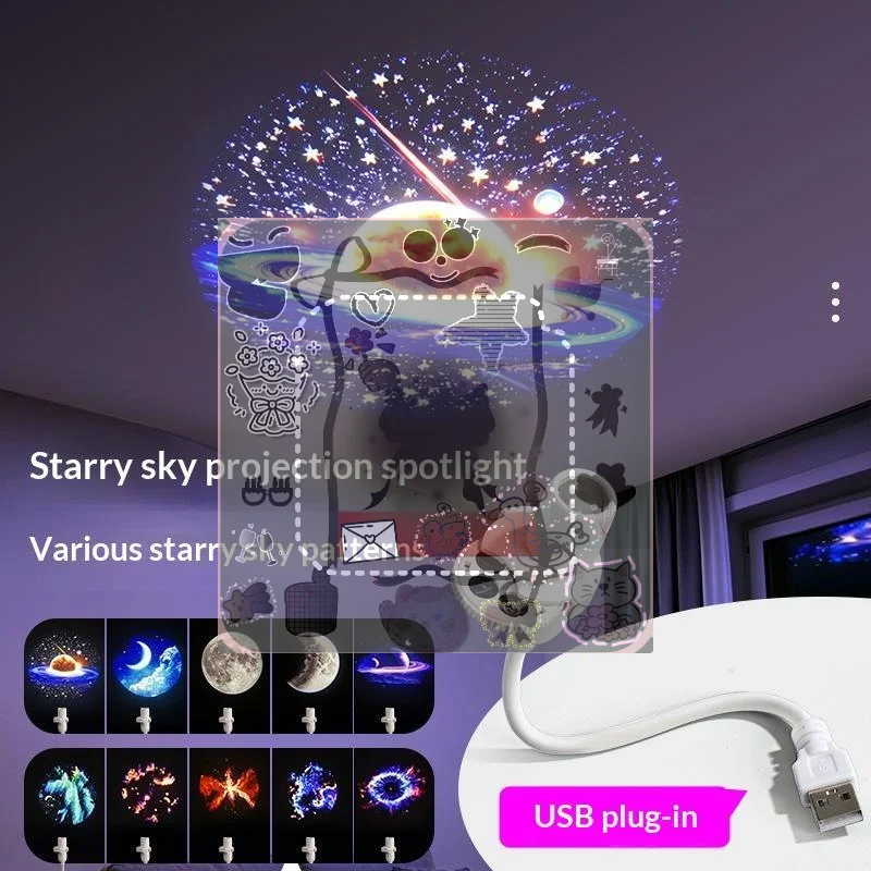 USB Powered Galaxy Projector Multi Planet Patterns Flexible Neck For Bedroom Romantic Night Use
USB Powered Galaxy Projector Multi Planet Patterns Flexible Neck For Bedroom Romantic Night Use