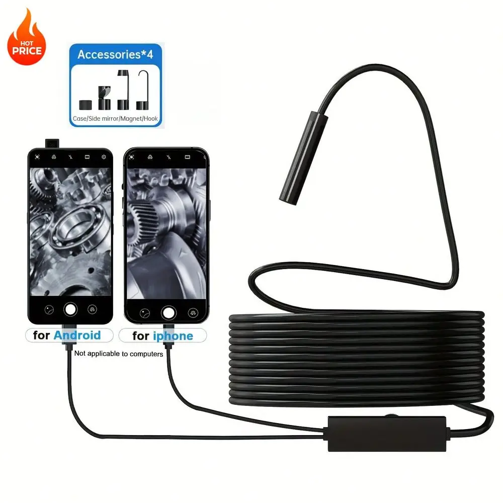 0.196in Industrial Cameras Endoscope, For Android Mobile Phone Camera, Pipeline Detection, Industrial, Automotive Repair, Carbo
0.196in Industrial Cameras Endoscope, For Android Mobile Phone Camera, Pipeline Detection, Industrial, Automotive Repair, Carbo