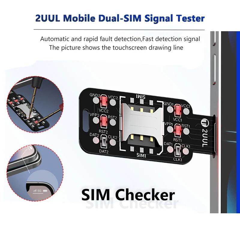 2UUL SIM Checker for Phone Reapir Tools Quickly Check Module Faults SIM Card Fast Signal Detection Tester
2UUL SIM Checker for Phone Reapir Tools Quickly Check Module Faults SIM Card Fast Signal Detection Tester