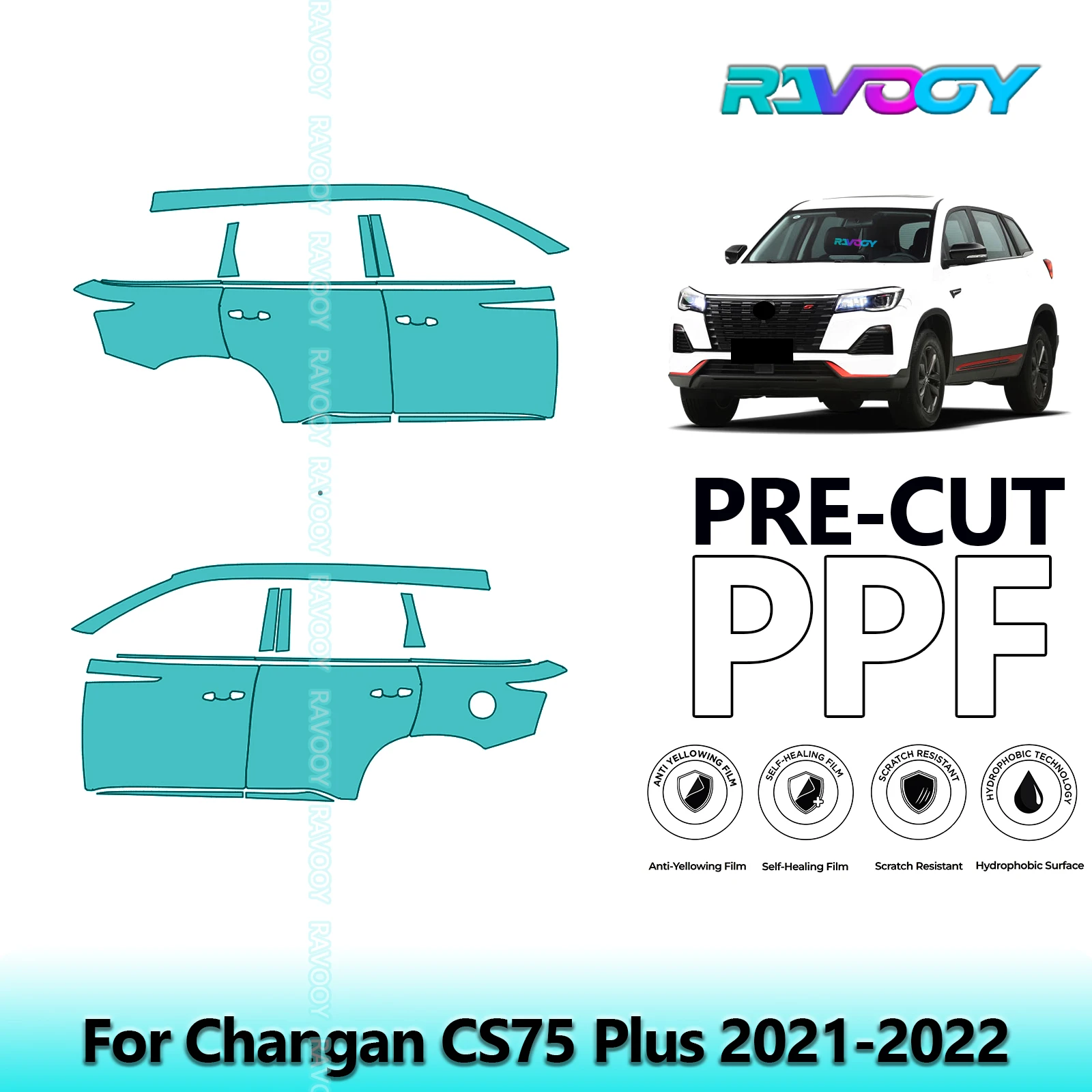 For Changan CS75 Plus 2021-2022 8.5mil Clear Matte Pre-Cut PPF Door & A/B Pillar Kit TPU Paint Protection Film Set
For Changan CS75 Plus 2021-2022 8.5mil Clear Matte Pre-Cut PPF Door & A/B Pillar Kit TPU Paint Protection Film Set