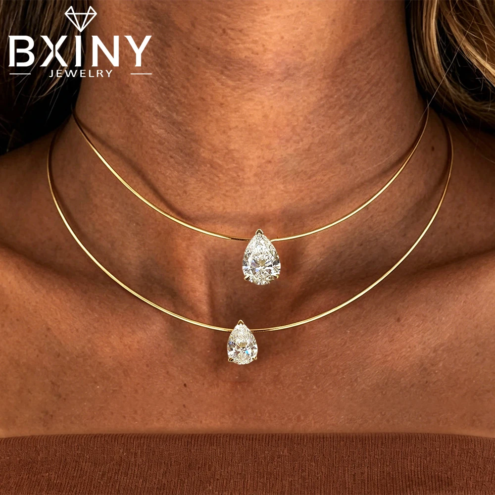 BXINY 3/4/5Carat Pear Cut Moissanite Choker Necklace S925 Silver WaterDrop Diamond Pendant Omega Collar Chain Gifts Fine Jewelry
BXINY 3/4/5Carat Pear Cut Moissanite Choker Necklace S925 Silver WaterDrop Diamond Pendant Omega Collar Chain Gifts Fine Jewelry
