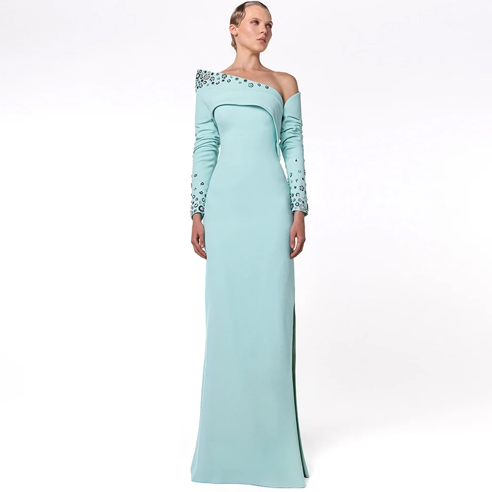 Graceful Jersey Long Sleeves Evening Dress High Quality Sequined Customized Prom Dresses Temperament One Shoulder Party Gowns
Graceful Jersey Long Sleeves Evening Dress High Quality Sequined Customized Prom Dresses Temperament One Shoulder Party Gowns