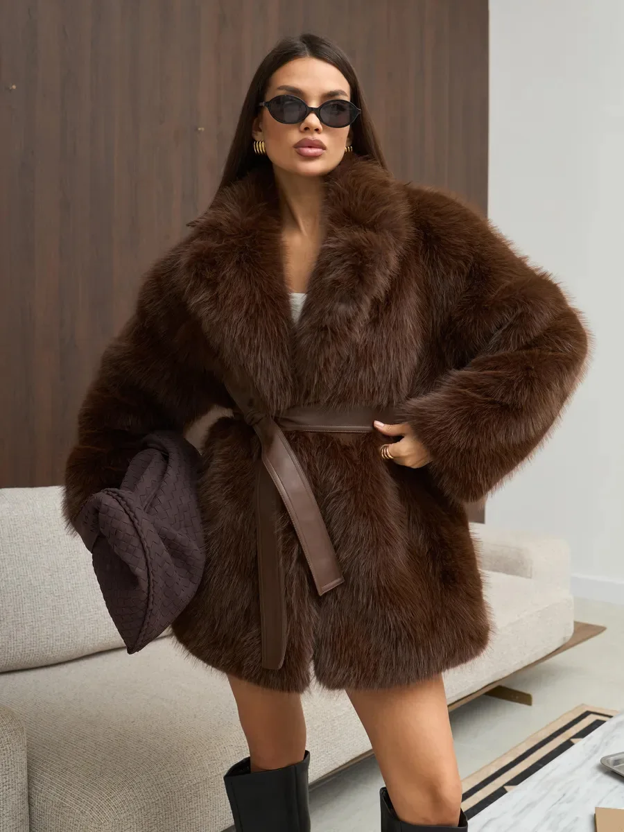 HDHOHR 2026 Winter Elegant Luxury Chic Thick Warm Soft Faux Fox Fur Coat Women With Belt High Quality Fur Jacket Oversized
HDHOHR 2026 Winter Elegant Luxury Chic Thick Warm Soft Faux Fox Fur Coat Women With Belt High Quality Fur Jacket Oversized