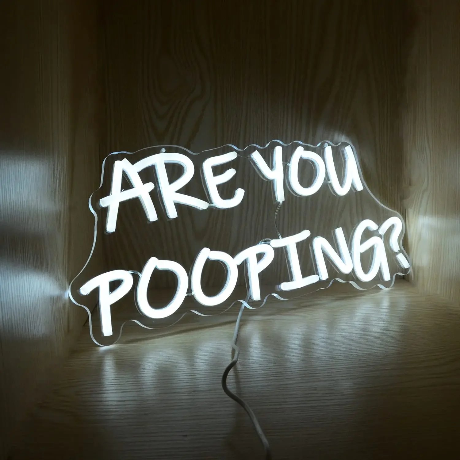 ARE YOU POOPING Funny Letters Neon Signs Home Art Decor LED Neon Light Dimmable for Bathroom Toilet Room Hotel Bar Club Decor
ARE YOU POOPING Funny Letters Neon Signs Home Art Decor LED Neon Light Dimmable for Bathroom Toilet Room Hotel Bar Club Decor
