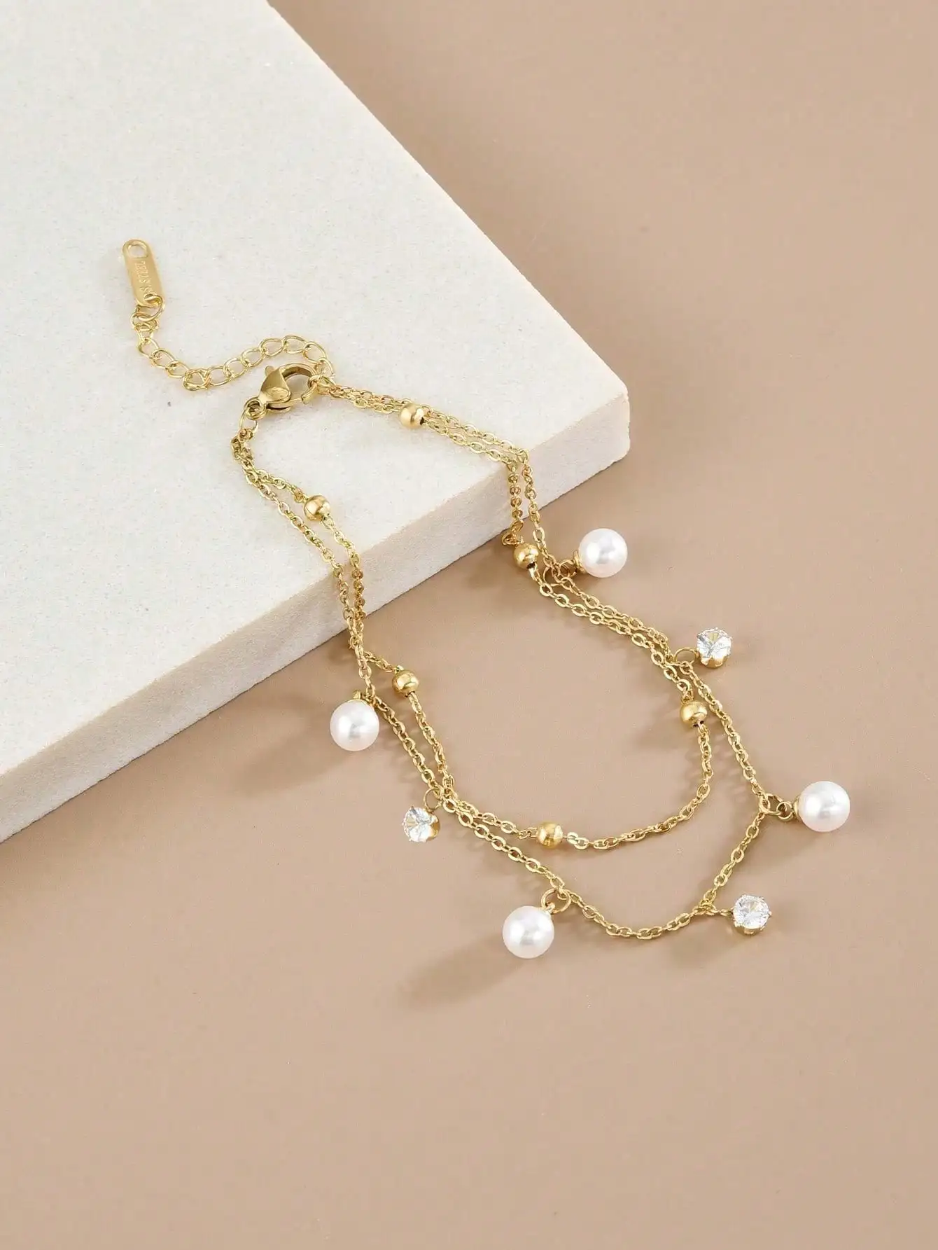 1pc Fashion Cubic Zirconia Pearl Stainless Steel Women's Anklet, Stainless Steel Jewelry, Gold Jewelry, Summer, Beach, Vacation Jewelry, Charm, Western Jewelry, Gift For Women, Gift, Birthday Gift
1pc Fashion Cubic Zirconia Pearl Stainless Steel Women's Anklet, Stainless Steel Jewelry, Gold Jewelry, Summer, Beach, Vacation Jewelry, Charm, Western Jewelry, Gift For Women, Gift, Birthday Gift