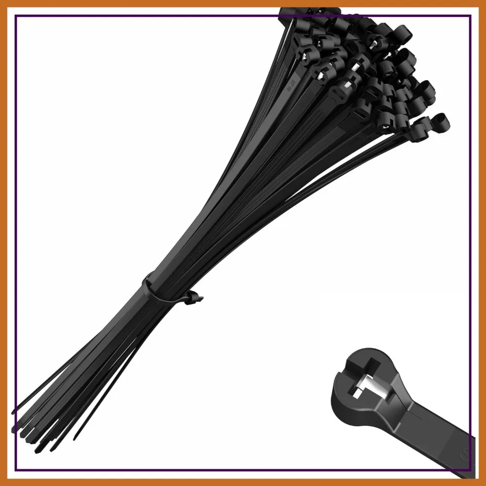 Cable Ties with Metal Tooth Stainless Steel Locking Device 11" x 0.19", UV Resistant Black, 80 lbs Tensile Strength, 100 Pack
Cable Ties with Metal Tooth Stainless Steel Locking Device 11" x 0.19", UV Resistant Black, 80 lbs Tensile Strength, 100 Pack