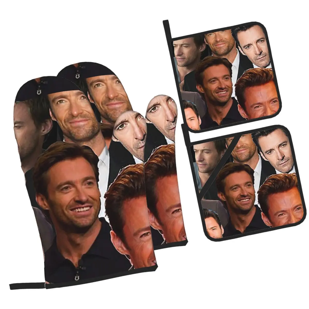 Hugh Jackman Photo Collage Oven Mitts and Pot Holder Sets of 4 for Baking Kitchen Cooking BBQ Resistant Non-Slip Gloves
Hugh Jackman Photo Collage Oven Mitts and Pot Holder Sets of 4 for Baking Kitchen Cooking BBQ Resistant Non-Slip Gloves