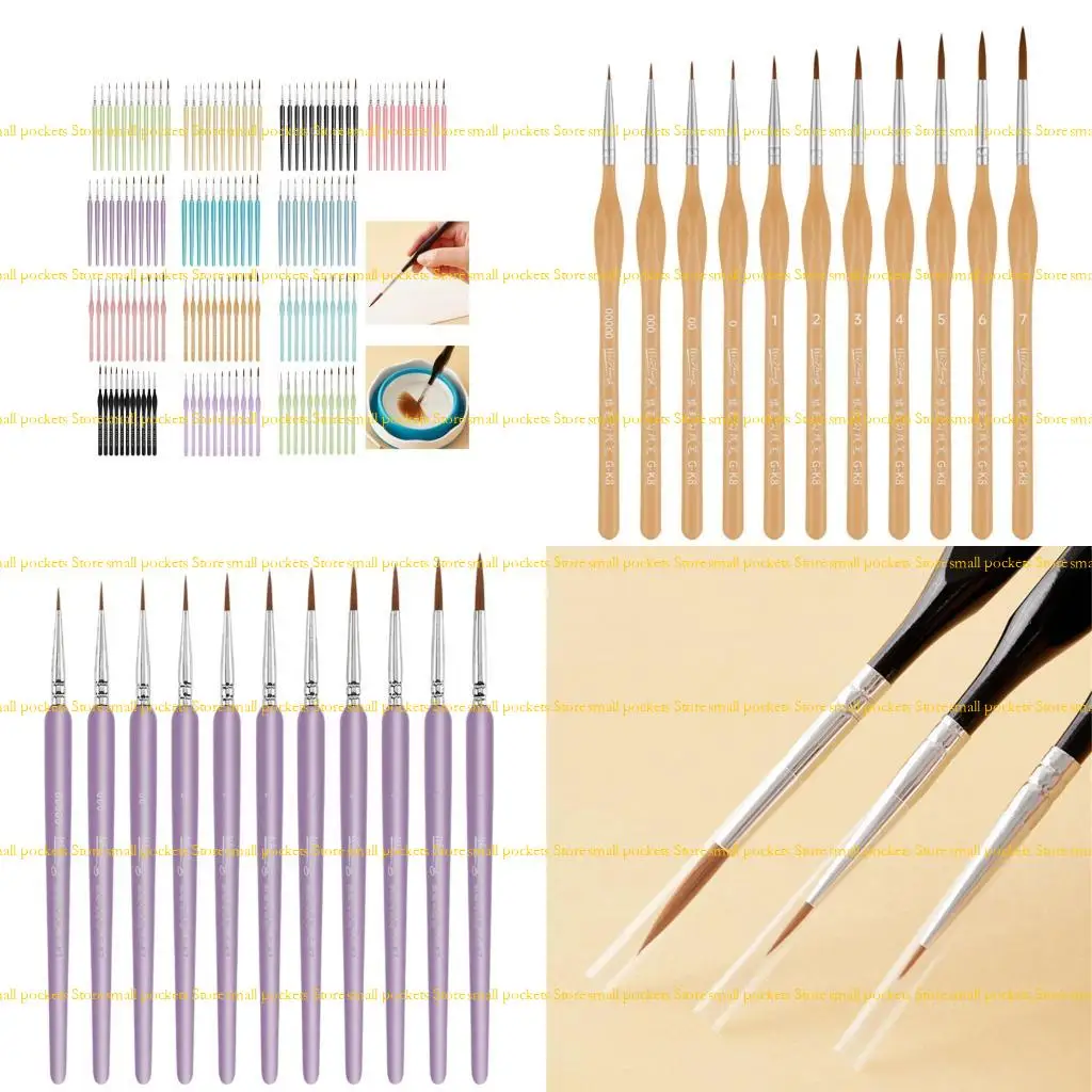 R1WD 11Pcs Ergonomic Handle Miniature Brush for Fine Detailing Acrylic Watercolor Oil
R1WD 11Pcs Ergonomic Handle Miniature Brush for Fine Detailing Acrylic Watercolor Oil